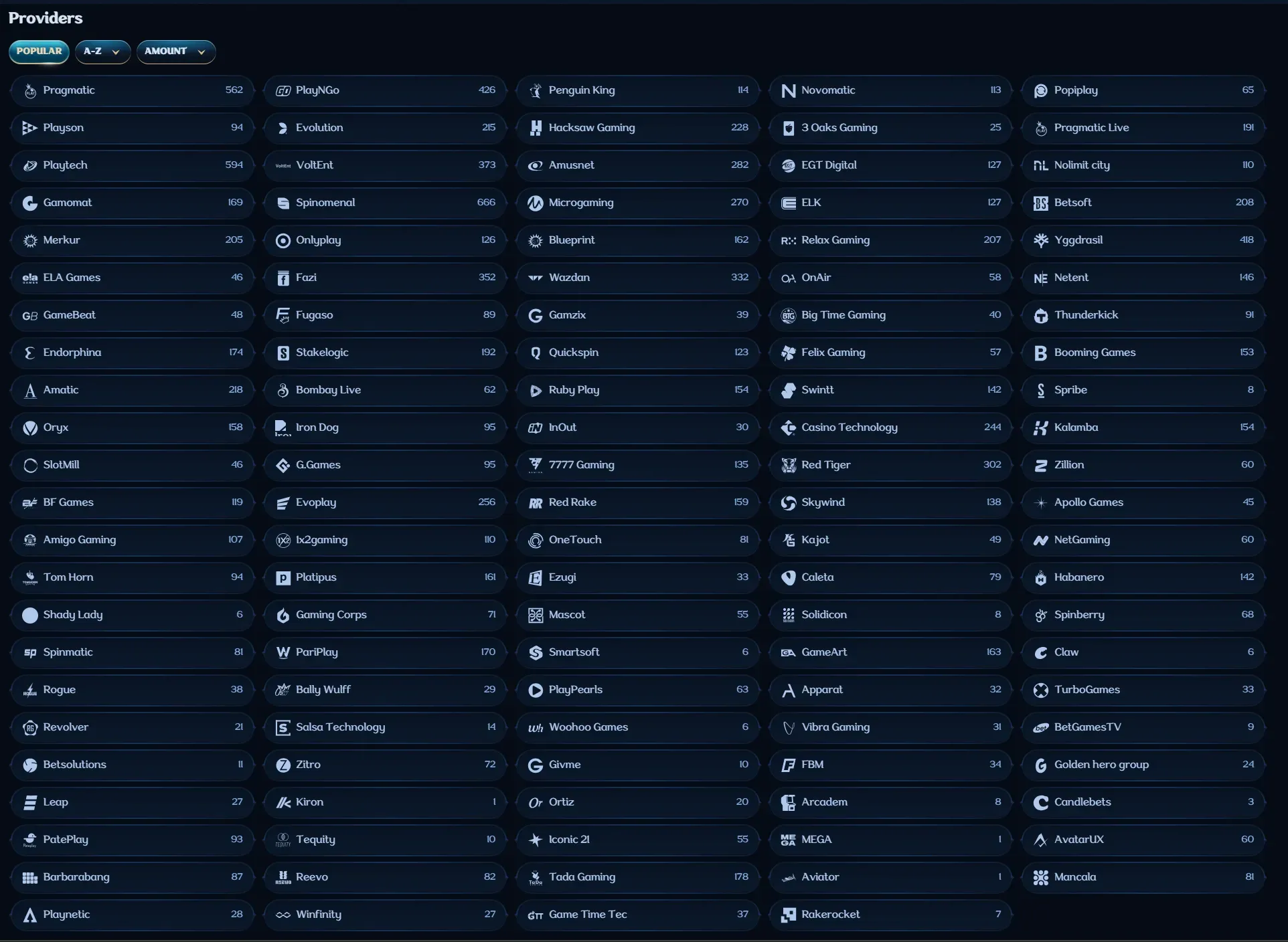 millioner casino providers